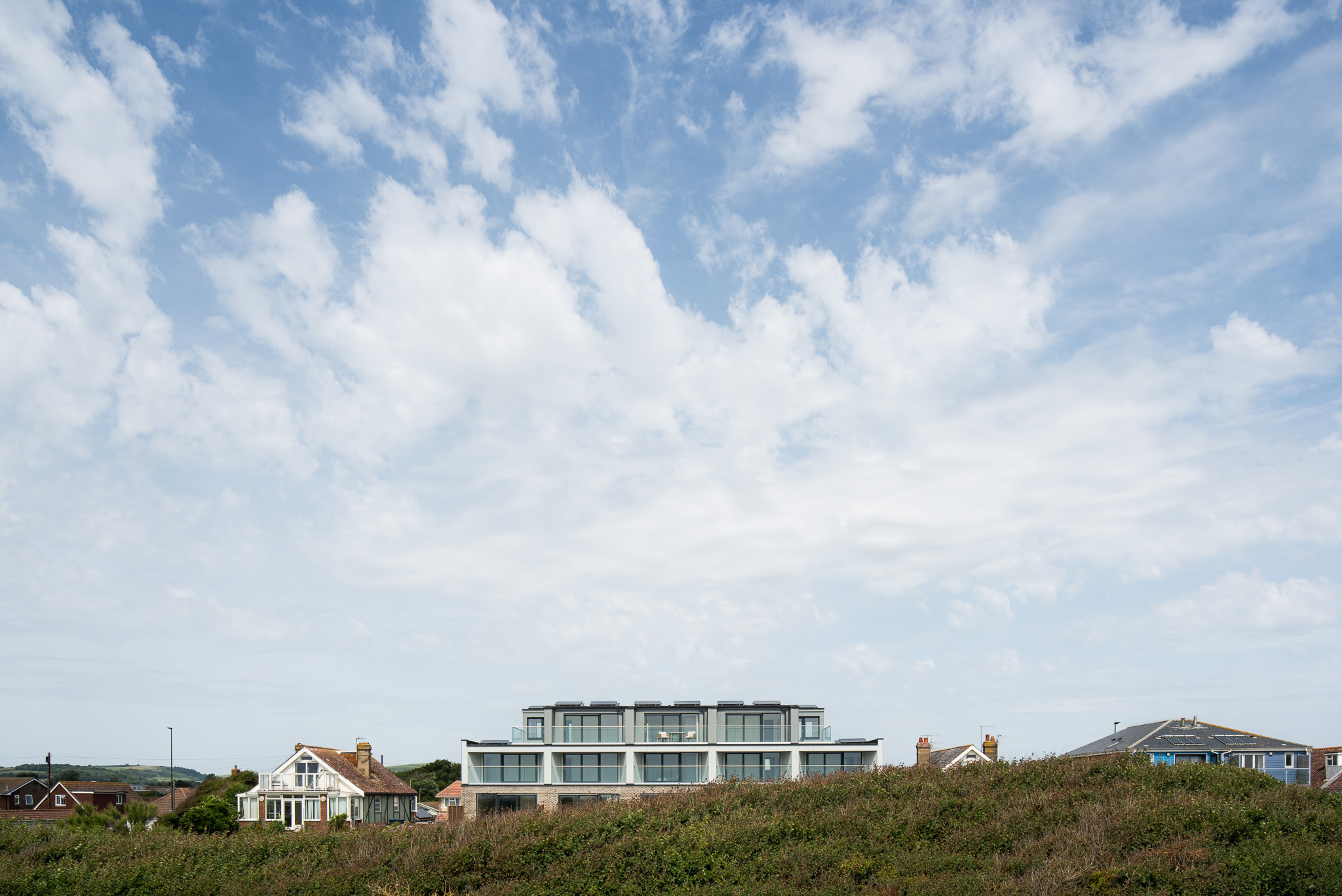 Brighton Road residential building seen within its coastal neighbourhood in Lancing