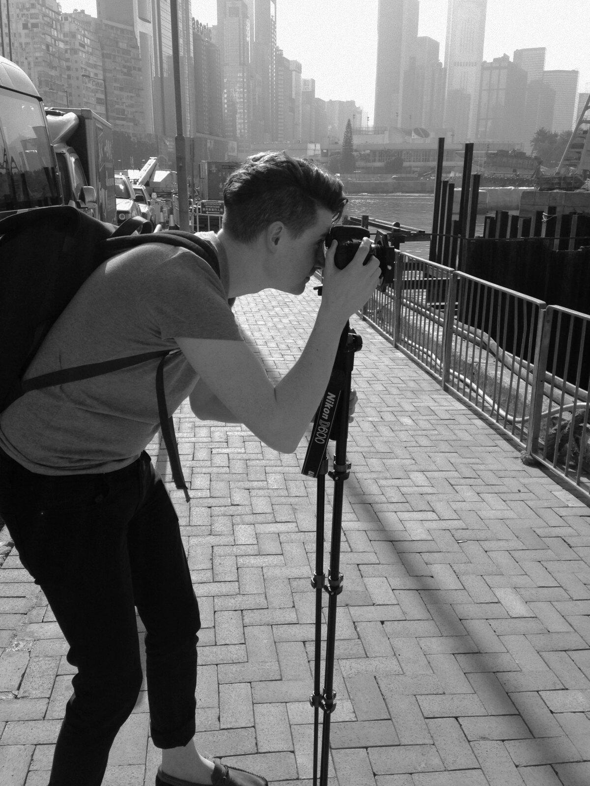 James Morris photographing architecture in Hong Kong