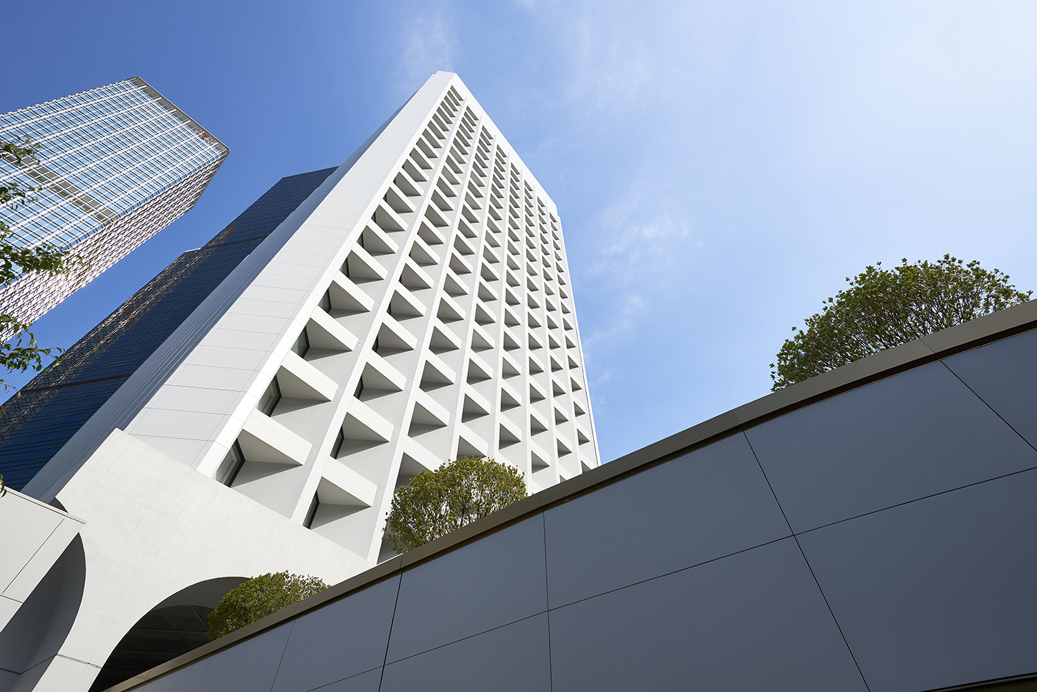 Former Murray Building seen from a low viewpoint beneath its façade